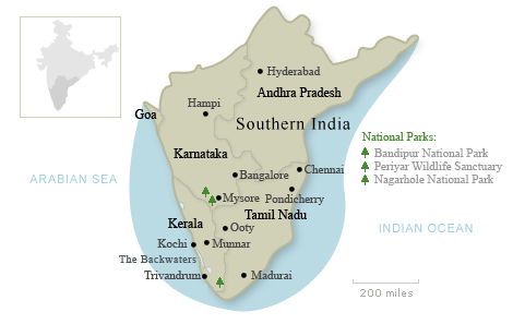 South India map