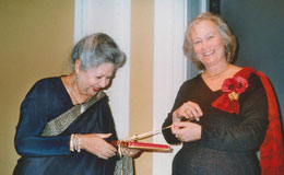 Baroness Flather launching Aline Dobbie's second book India: the Tigers Roar at the Nehru Centre